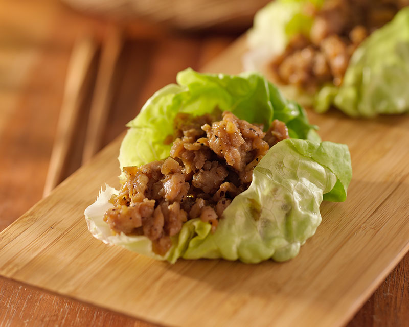 Chinese Minced Chicken In Lettuce Wrap